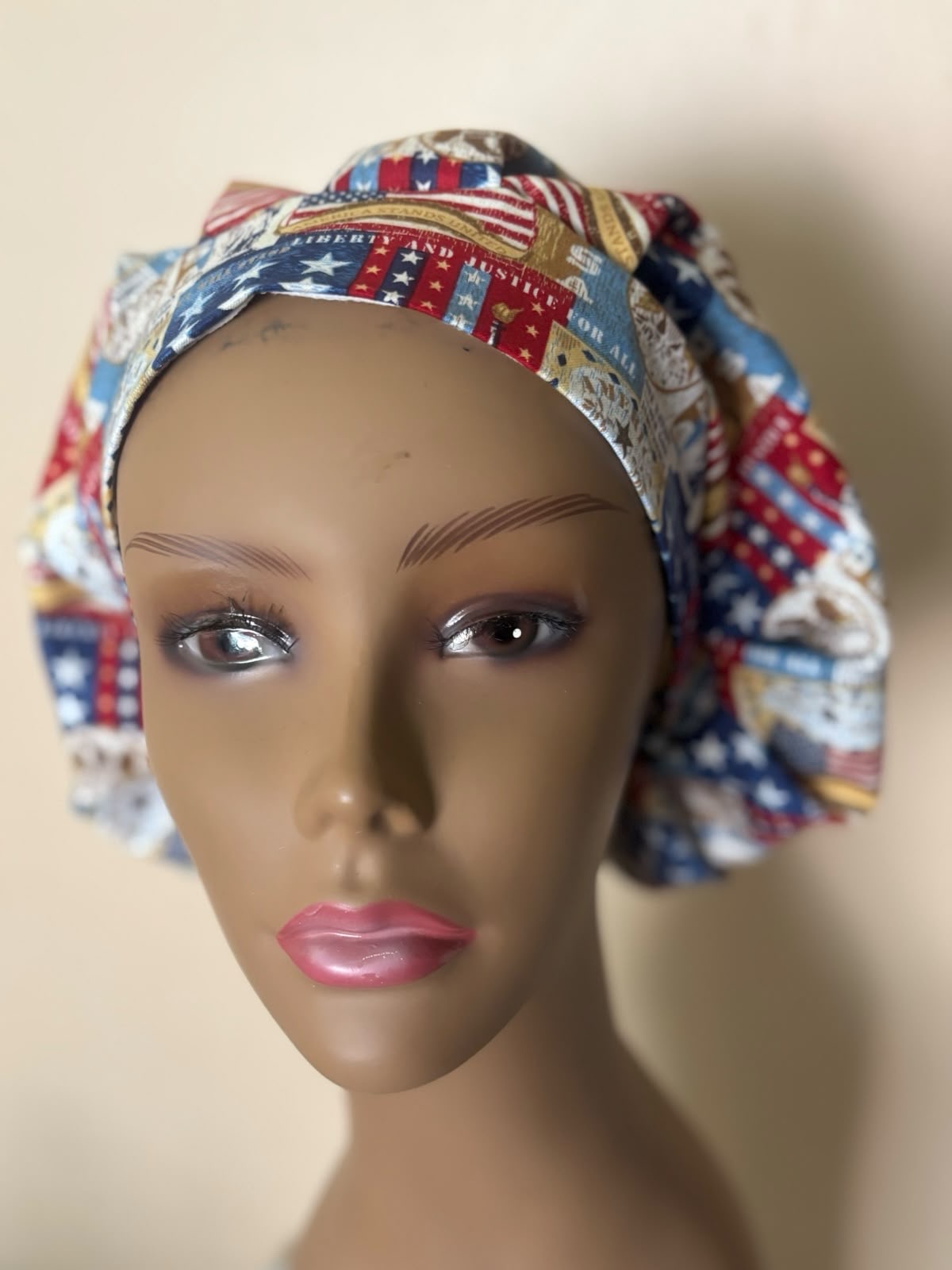 Patriotic Americana Bouffant Scrub Cap