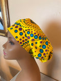 Yellow Dot Bouffant Scrub Cap