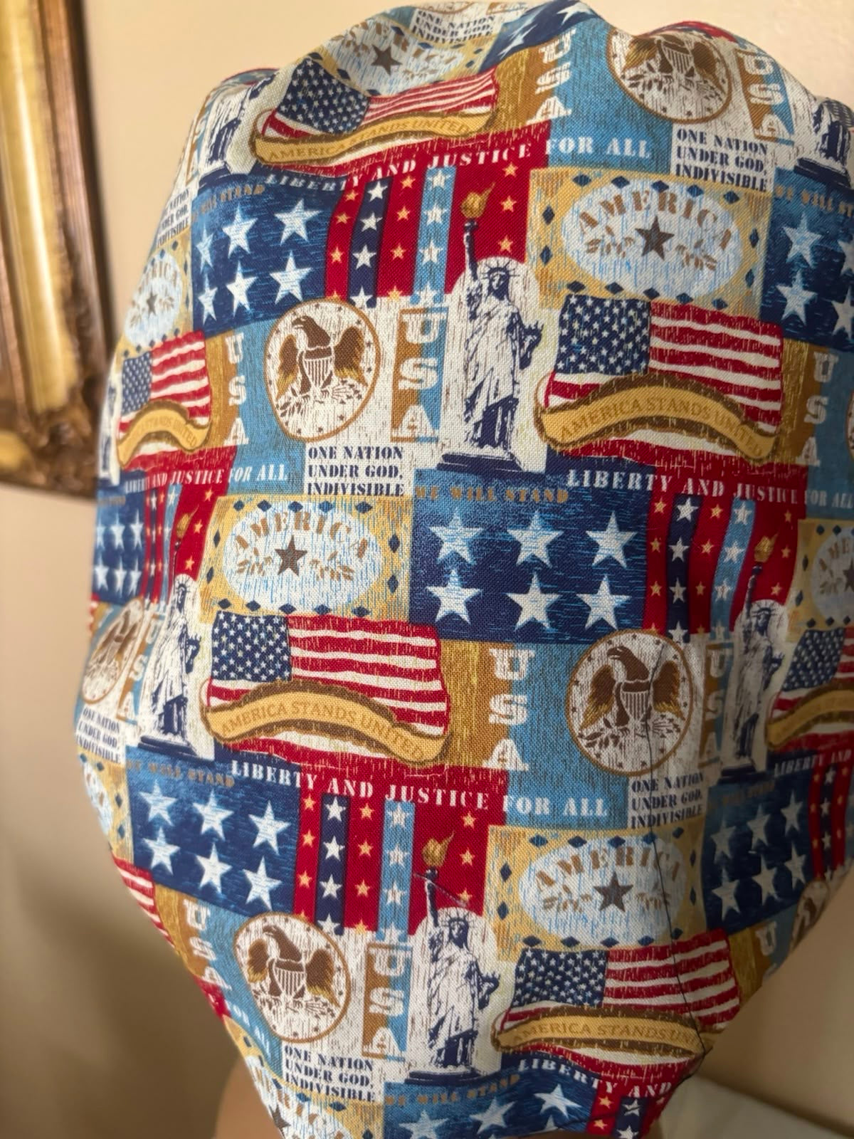 Patriotic Americana Bouffant Scrub Cap