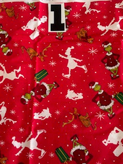 Red Grinch Christmas Fabric #1