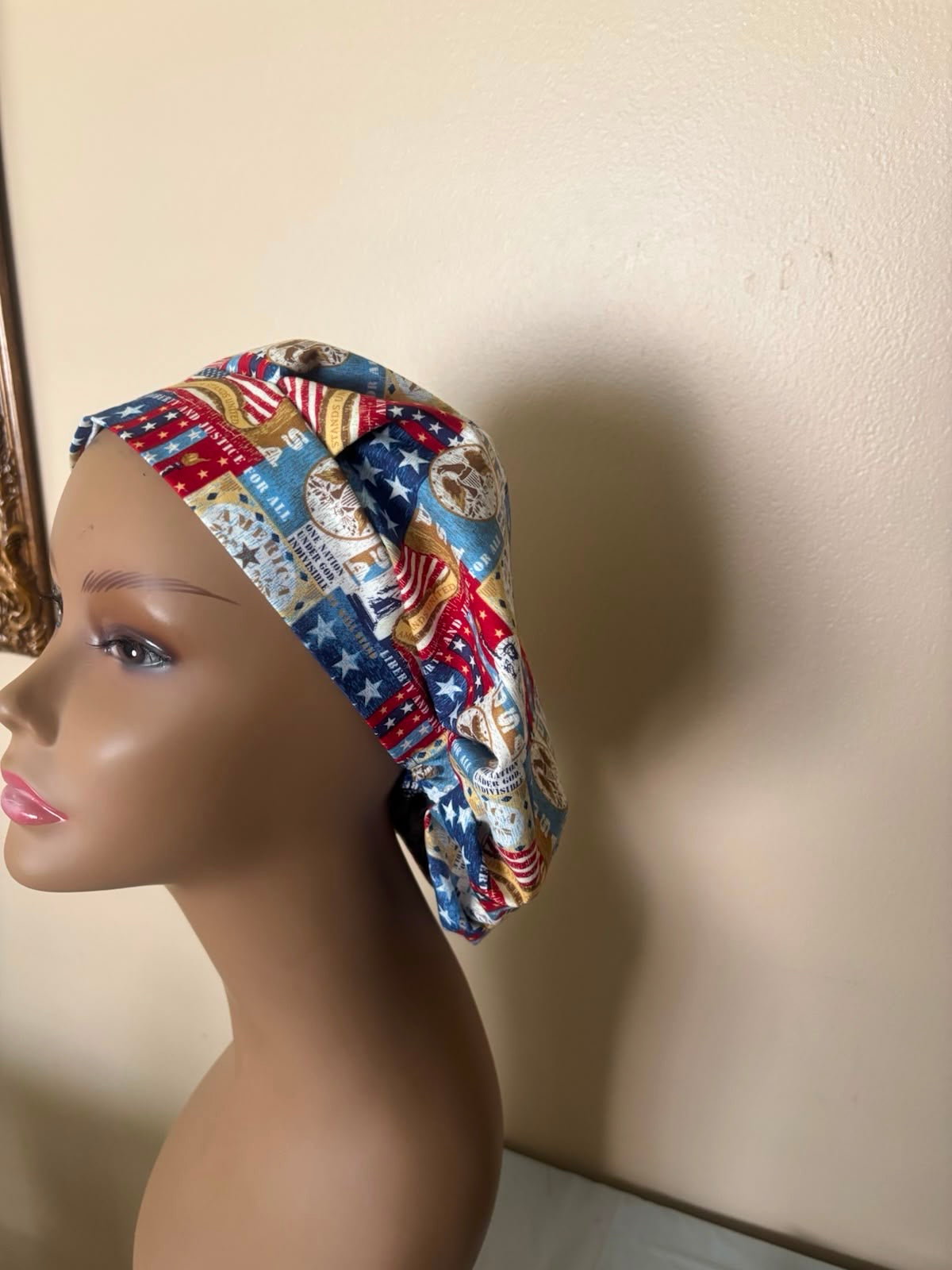 Patriotic Americana Bouffant Scrub Cap